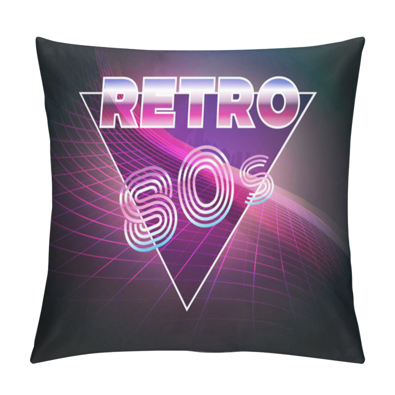 Personality  Concept Of Retro 80s Eighties Neon Background  Pillow Covers