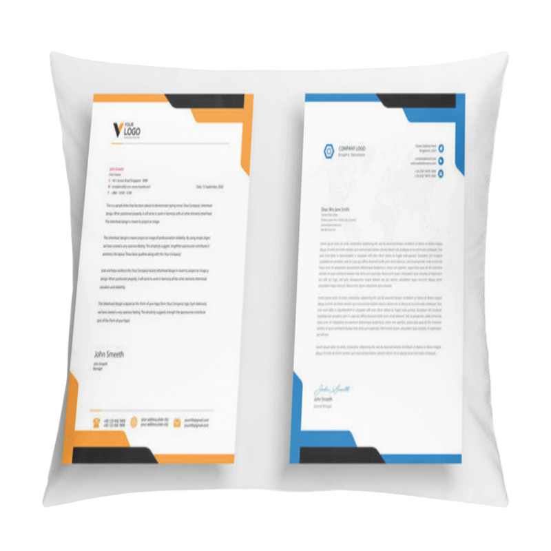 Personality  Letterhead Template Design Business Letterhead Template Design Pillow Covers