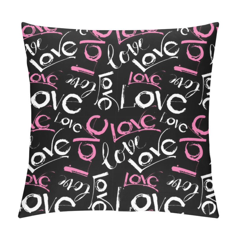 Personality  Love Handwritten Calligraphy And Lettering Seamless Pattern. Bla Pillow Covers