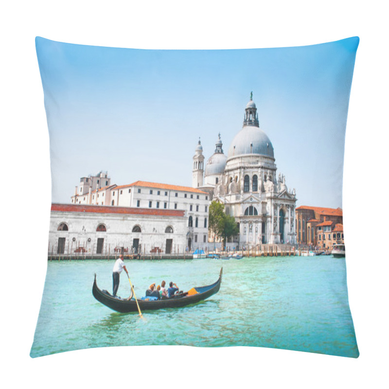 Personality  Gondola On Canal Grande With Basilica Di Santa Maria Della Salute In The Background, Venice, Italy Pillow Covers