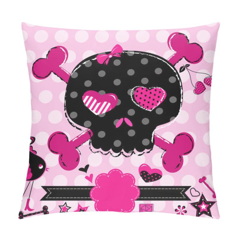 Personality  Cute Black And Red Skull Pillow Covers