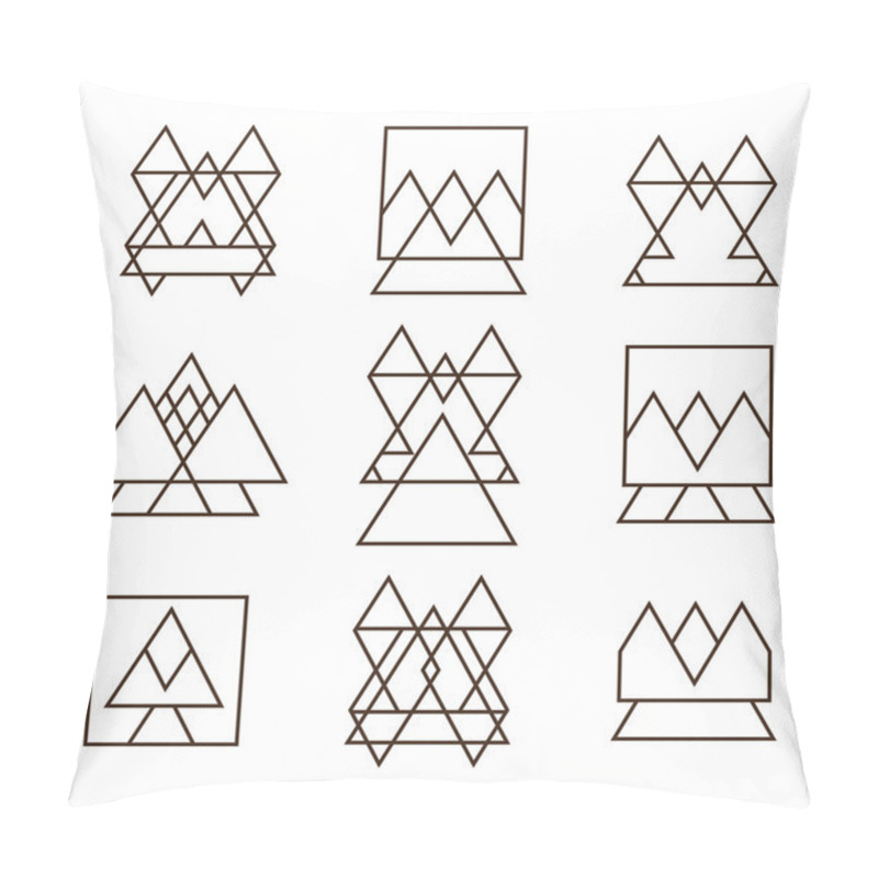 Personality  Set Of Geometric Shapes Triangles, Squares And Lines For Your De Pillow Covers