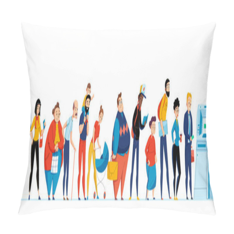 Personality  Queue People Icon Set Pillow Covers