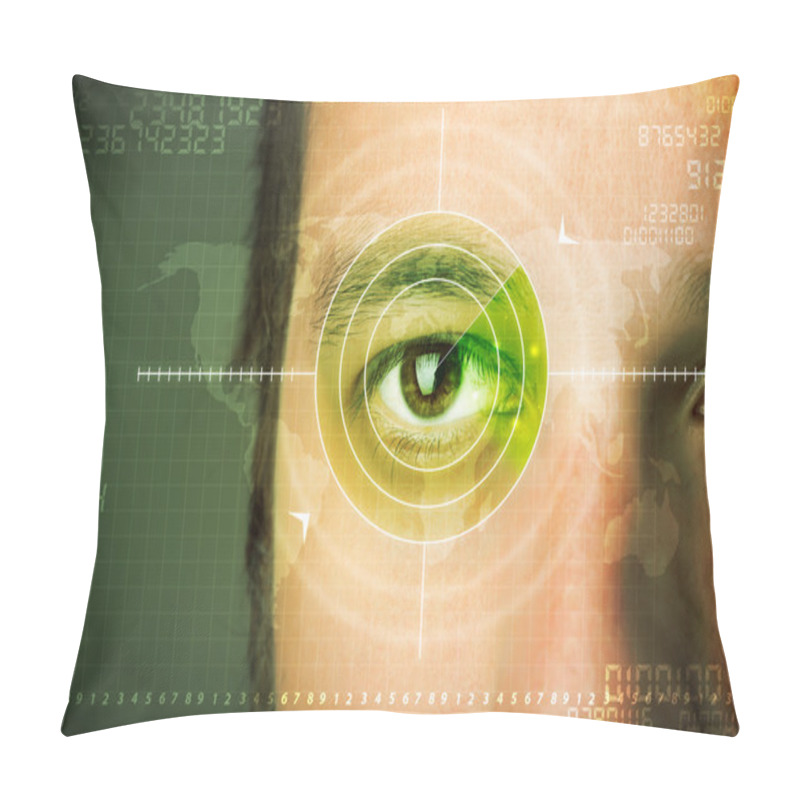 Personality  Modern Man With Cyber Technology Target Military Eye Pillow Covers