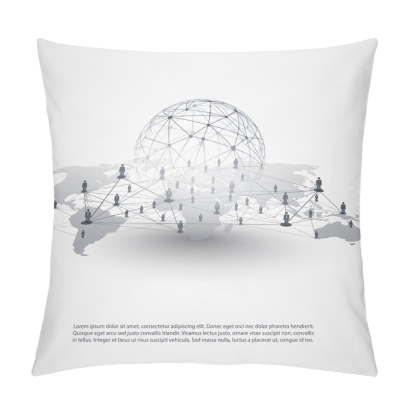 Personality  Networks - Business Connections - Social Media Concept Design Pillow Covers