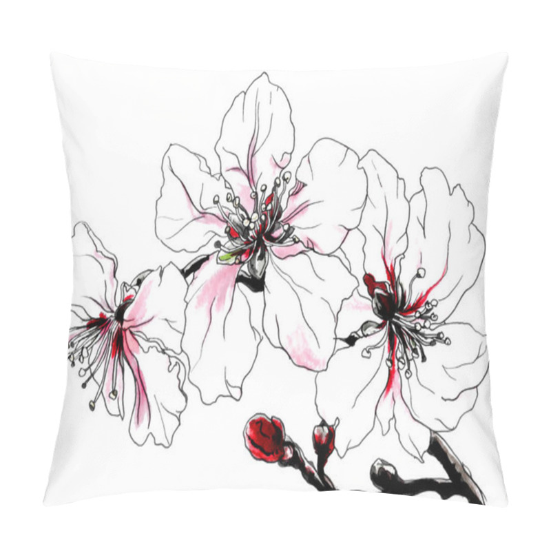 Personality  Apple Flowers In Blossom On White Pillow Covers