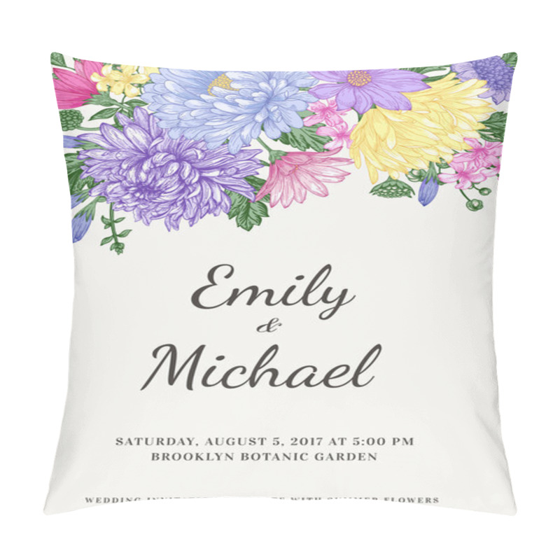 Personality  Card With Garden Flowers. Pillow Covers