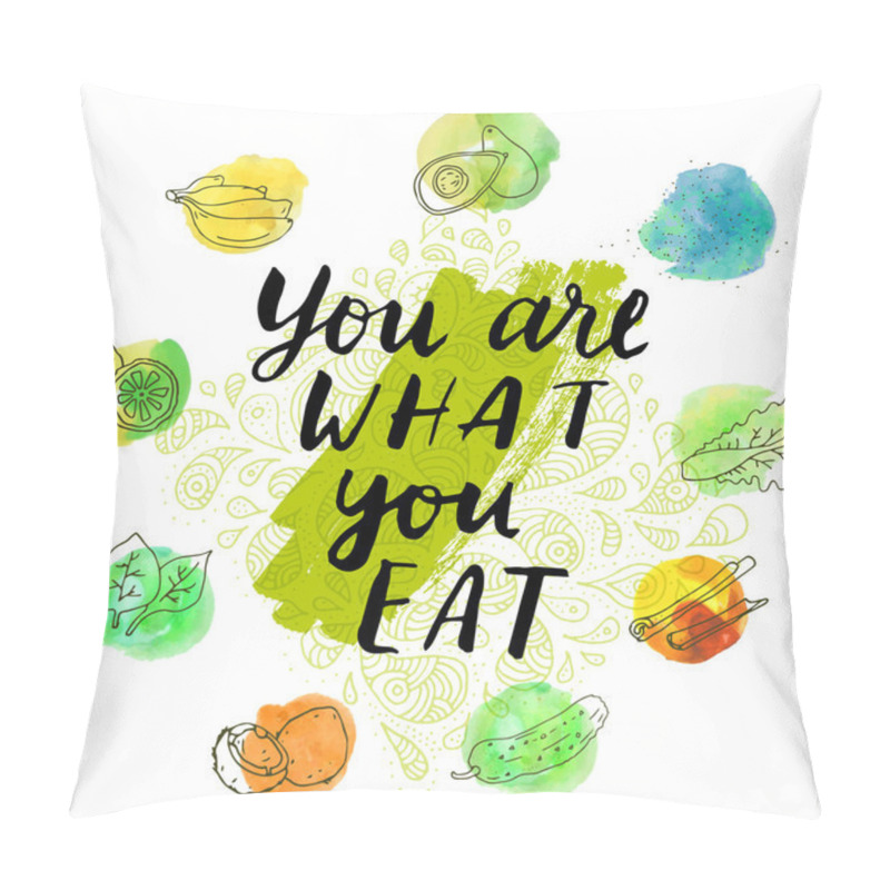 Personality  Pattern With Healthy Foods  Pillow Covers