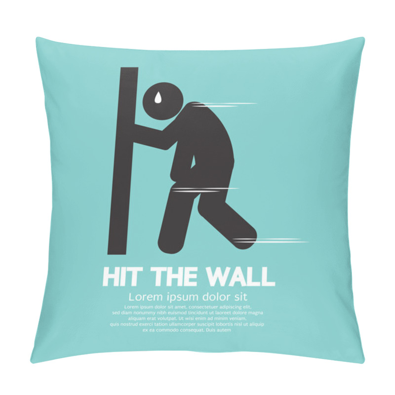 Personality  Hit The Wall, Run Out Of Energy Runner Vector Illustration Pillow Covers