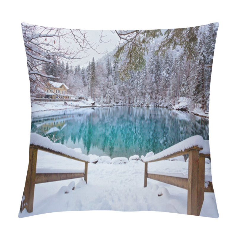 Personality  Lake Blausee In Bernese Highlands At Winter, Switzerland Pillow Covers