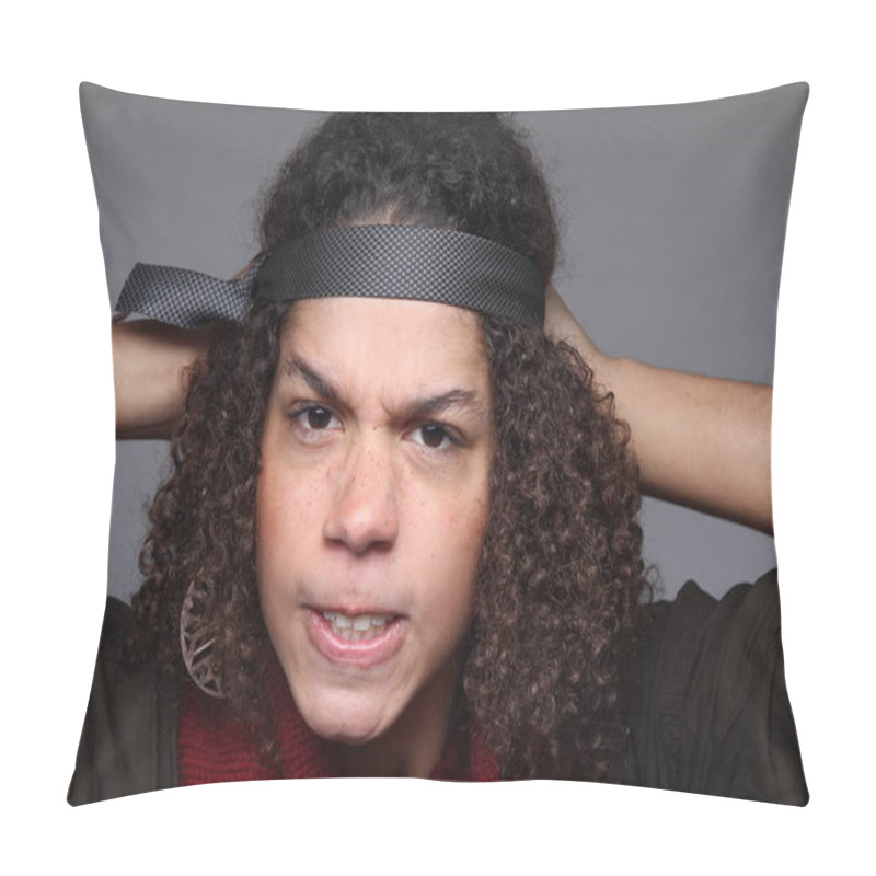 Personality  Portrait Of A Beautiful Happy Afro Woman Pillow Covers