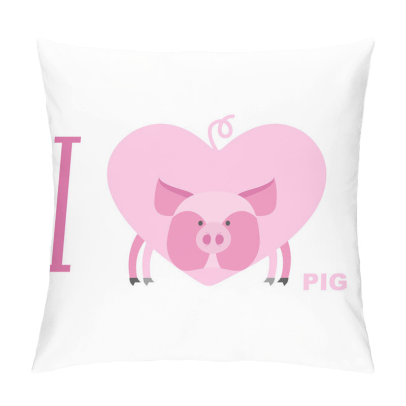 Personality  I Love Pig. Symbol Of  Heart Of A Pig. Vector Illustration For L Pillow Covers