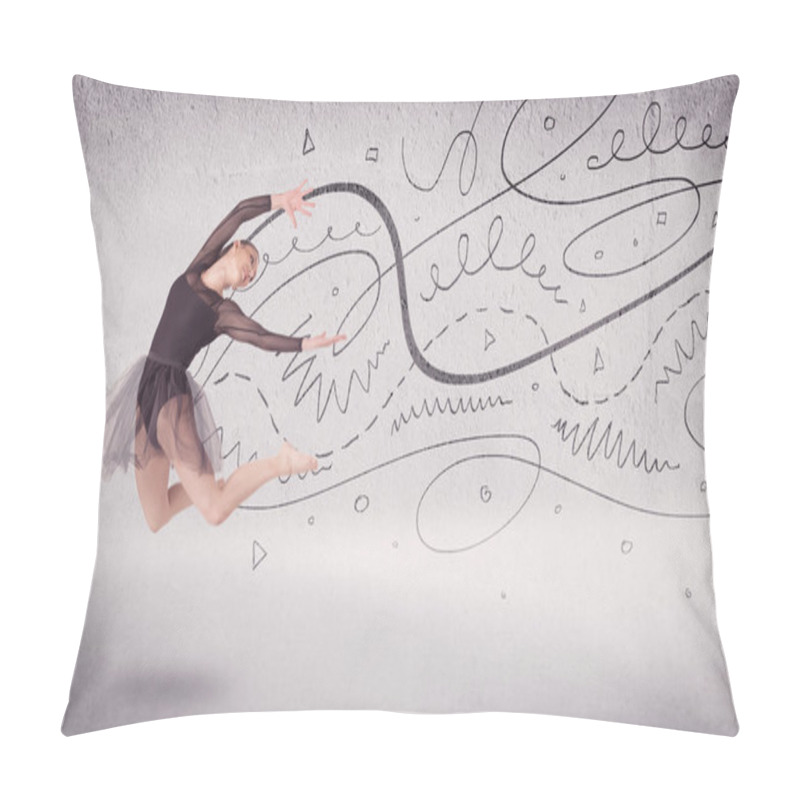 Personality  Ballet Dancer Performing Art Dance With Lines And Arrows Pillow Covers