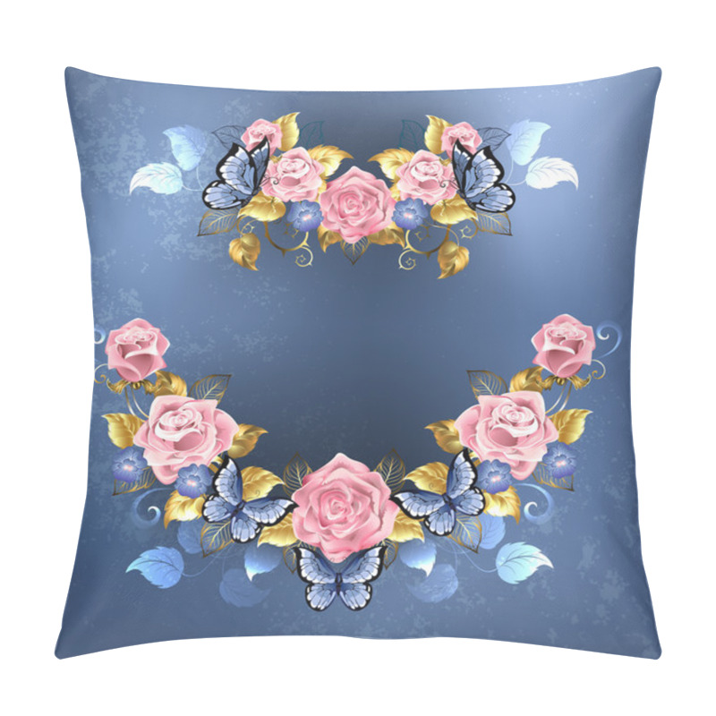 Personality  Garland Of Pink Roses Pillow Covers