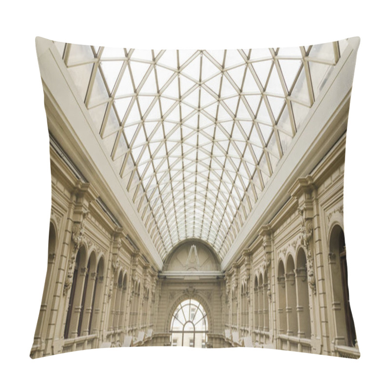 Personality  Vaulted Glass Ceiling Inside Galerias Pacifico, An Exclusive Shopping Center Pillow Covers