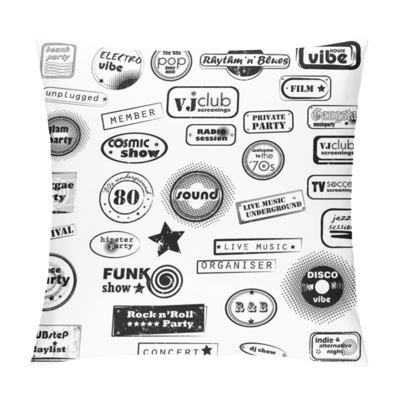 Personality  Party Music Text Stamps Pillow Covers