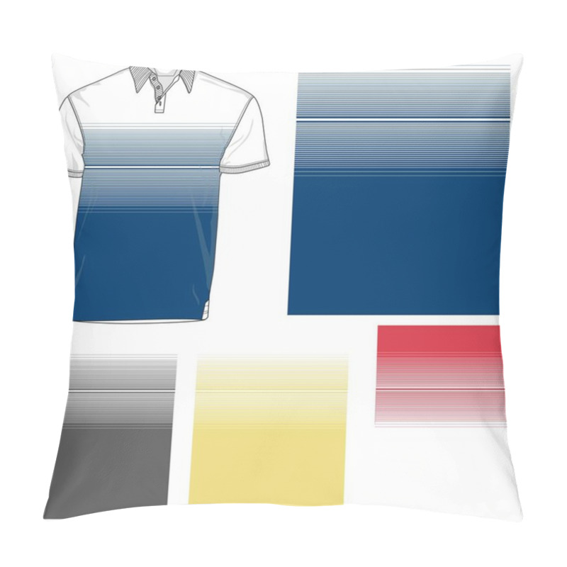 Personality  Striped Polo T Shirt Silhouette, Three Variants Pillow Covers