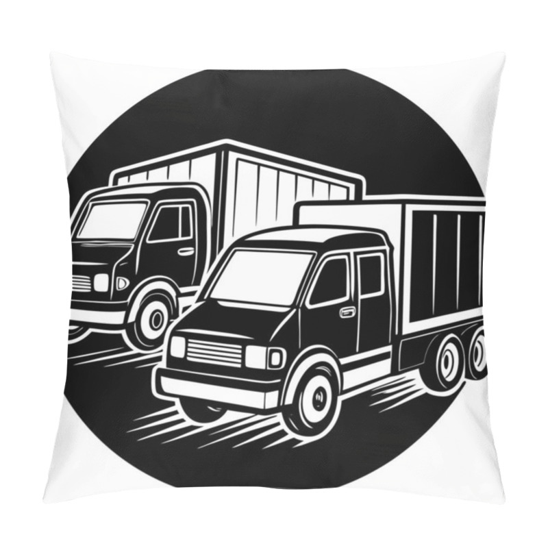 Personality  Cartoon Delivery Truck Illustration Pillow Covers