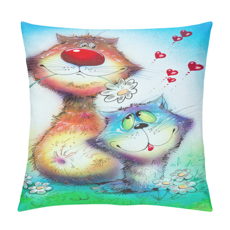 Personality  Cats Valentines Lovers Pillow Covers