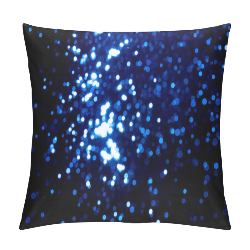 Personality  Abstract Blue Bokeh With Black Background Pillow Covers