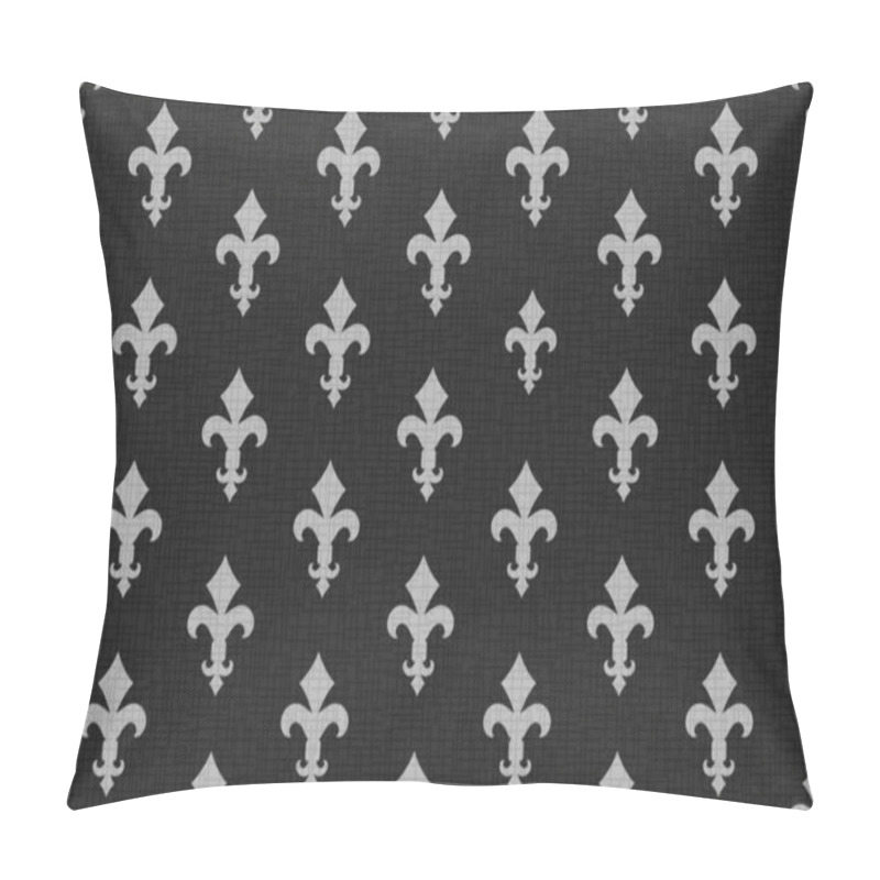 Personality  Vintage Luxury Fleur-de-lis Seamless Royal Background. France Historic  Ornamental Pattern With Heraldic Symbol Fleur-de-lis. Black And White Style Immaculate Virgin Symbolics. Vector Illustration Pillow Covers