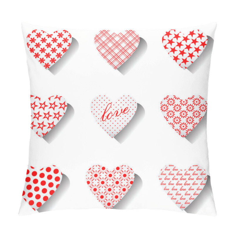 Personality  Heart Icons Set For Valentines. Vector Illustration. Pillow Covers