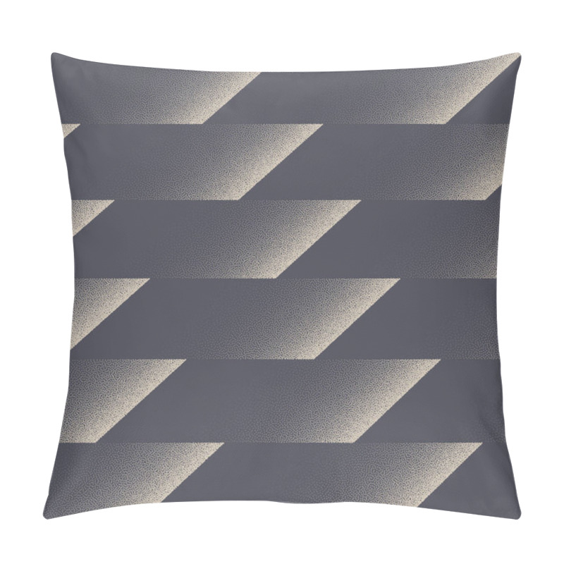 Personality  Ultra Modern Seamless Pattern Vector Dotwork Speed Effect Abstract Background. Parallelogram Grid Faded Texture Textile Print For Clothes Or Sportswear. Repetitive Wallpaper Half Tone Art Illustration Pillow Covers