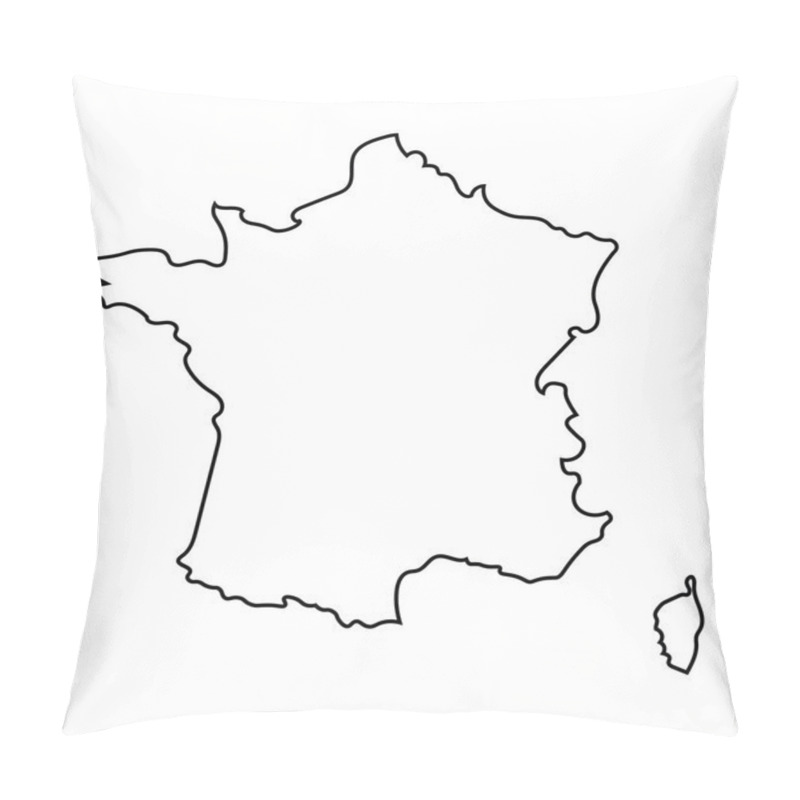 Personality  Black And White Abstract Map Of France Pillow Covers