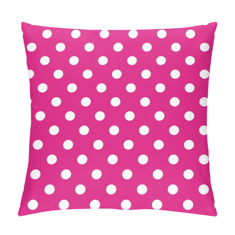 Personality  Seamless Vector Pattern With Polka Dots On Neon Pink Background Pillow Covers