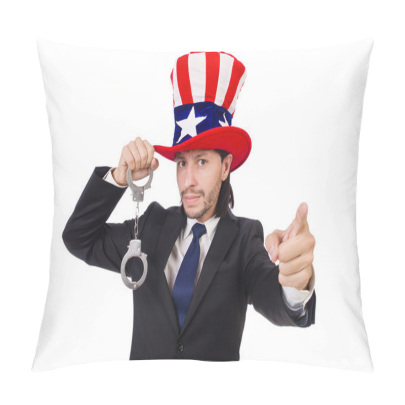 Personality  Young Businessman Showing Something Pillow Covers