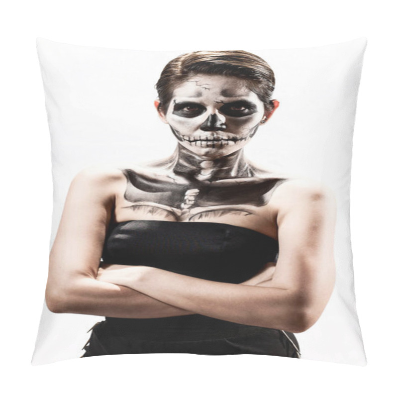 Personality  Women Painted As Skeleton - Halloween Theme. Pillow Covers