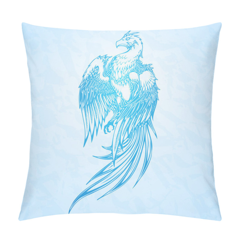 Personality  Phoenix Bird. Vector Illustration.  Pillow Covers