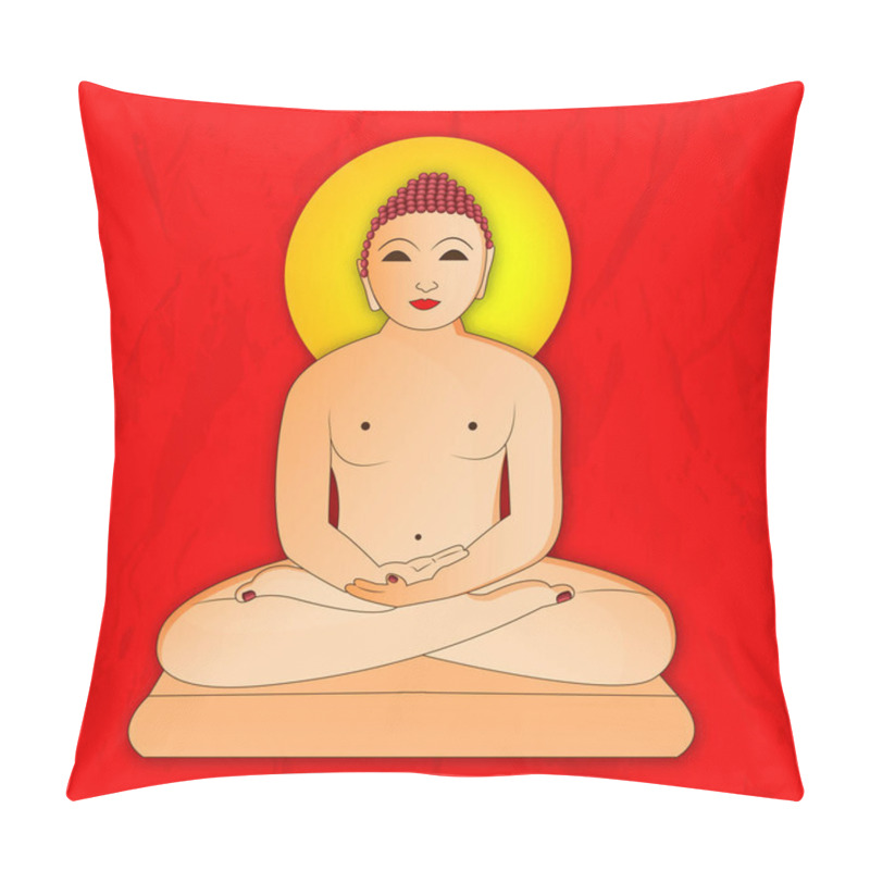 Personality  Illustration Of Lord Mahavira For Mahavir Jayanti Pillow Covers