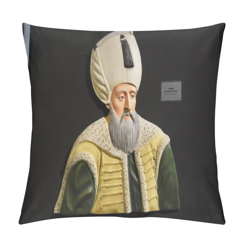 Personality  Manzikert, Turkey, July, 30, 2024, Journey Through Turkish History: From Central Asia To Modern Times, Exploring Symbols, Artifacts, And Key Moments At Mu Malazgirt Turkish History Museum. Pillow Covers