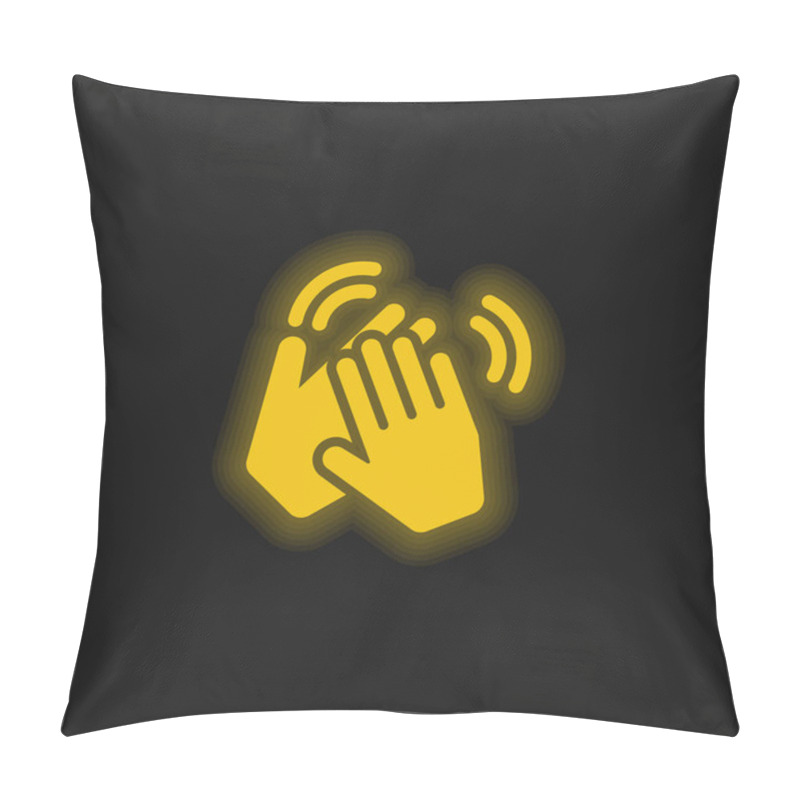 Personality  Applause Yellow Glowing Neon Icon Pillow Covers