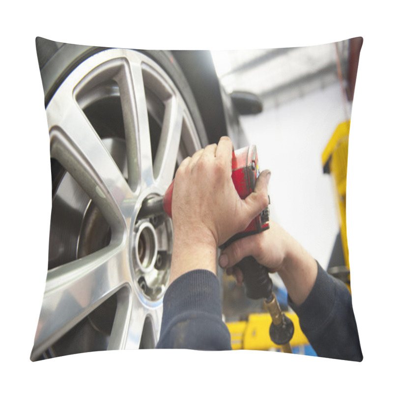 Personality  Tyre Service At Mechanic Pillow Covers