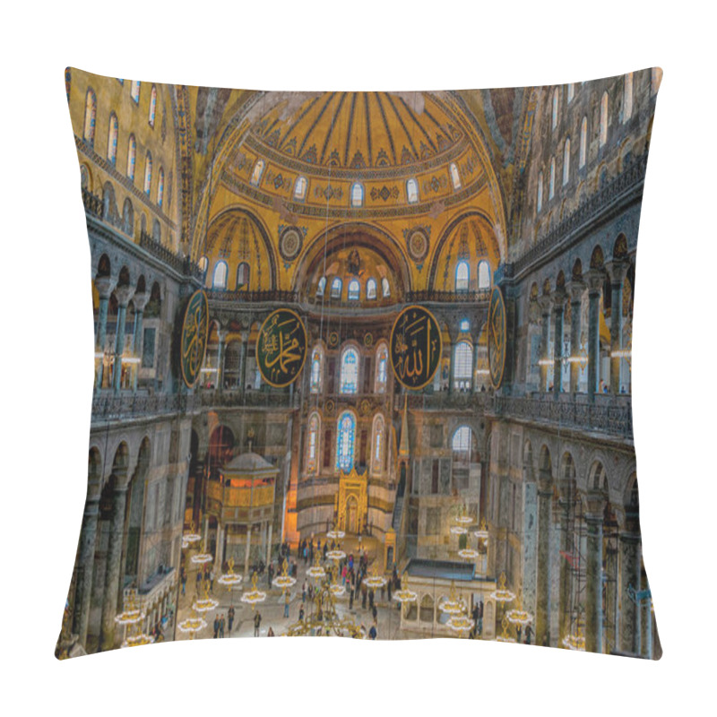 Personality  ISTANBUL, TURKEY - APRIL 08, 2011: Hagia Sophia Is The World Famous Landmark In Istanbul, Turkey That Has Seen Life As A Church, Mosque And Museum. Pillow Covers