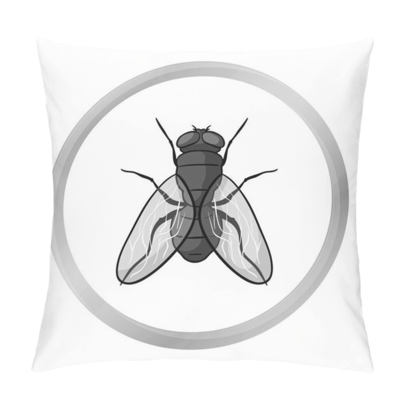 Personality  Fly Icon In Monochrome Style Isolated On White Background. Insects Symbol Stock Vector Illustration. Pillow Covers