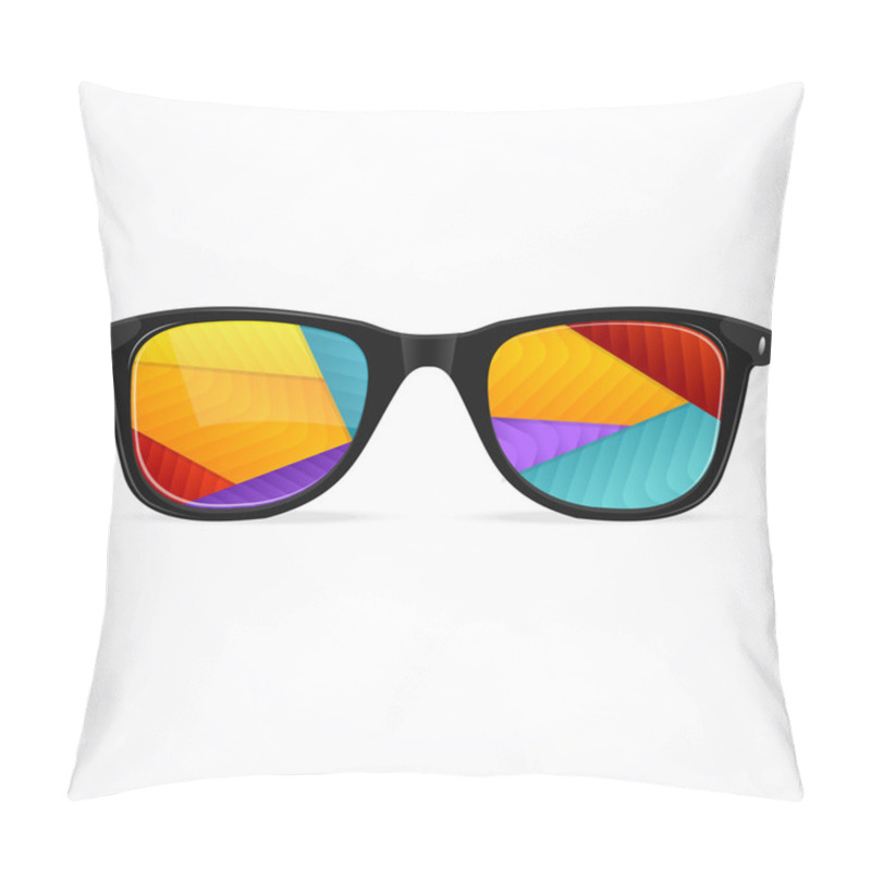 Personality  Vector Sunglasses Rainbow Abstract Background Pillow Covers