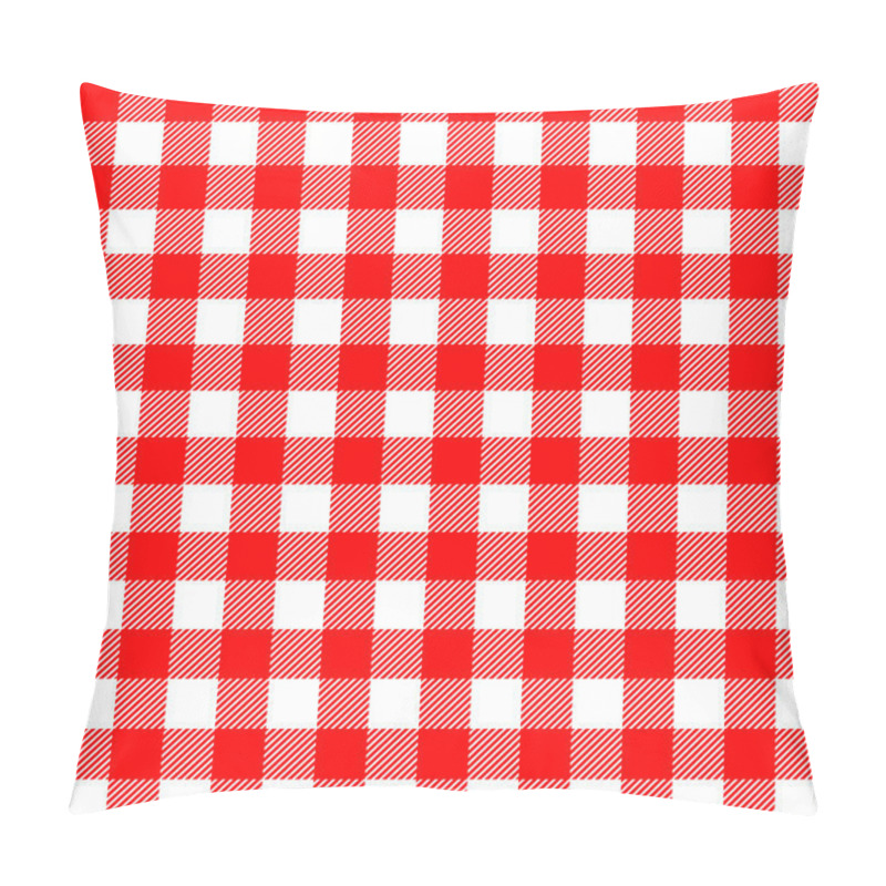 Personality  Seamless Checkered And Tartan Pattern With Red-white Stripes And Squares - Eps10 Vector Graphics And Illustration Pillow Covers