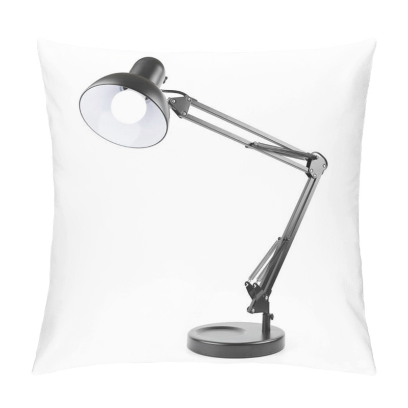 Personality  Black Desk Lamp Isolated On White Background. Table Lamp With White Background Pillow Covers