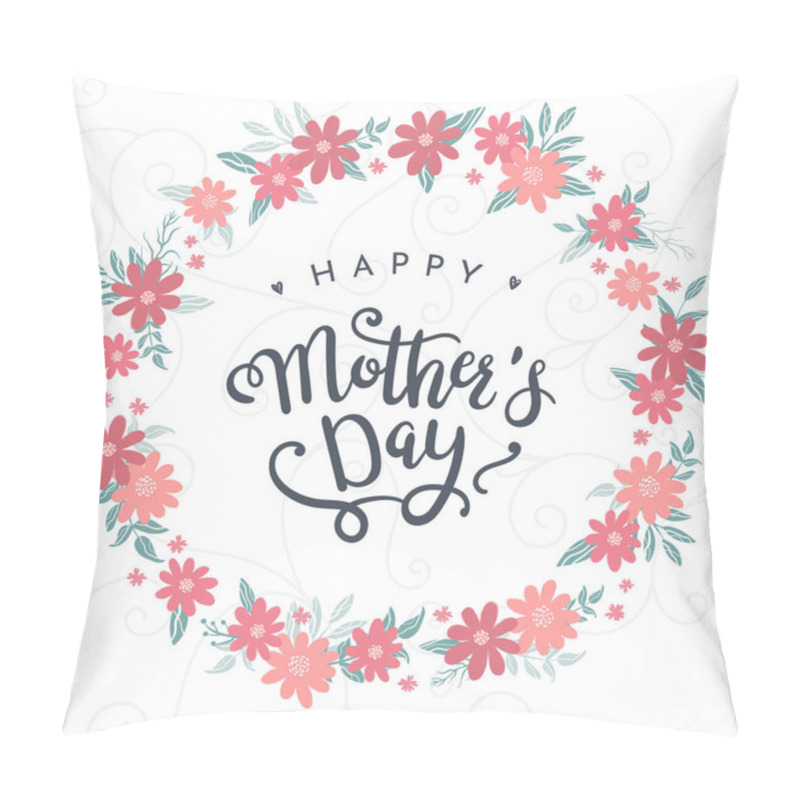 Personality  Cute Hand Drawn Mother's Day Design With Lovely Flowers, Great For Cards, Wallpapers, Banners - Vector Design. Pillow Covers