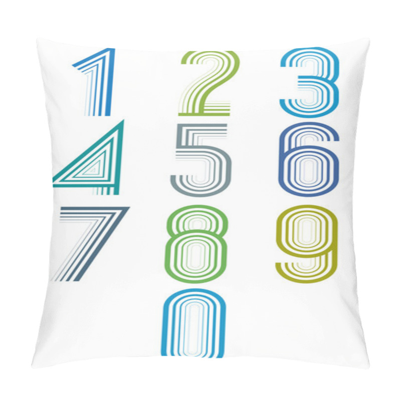 Personality  Inner Echo Lined Numbers Vector Set. Pillow Covers