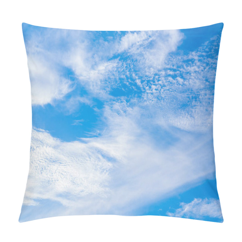 Personality  White Clouds In The Blue Sky. Wide Angle Cloudy Sky Pillow Covers