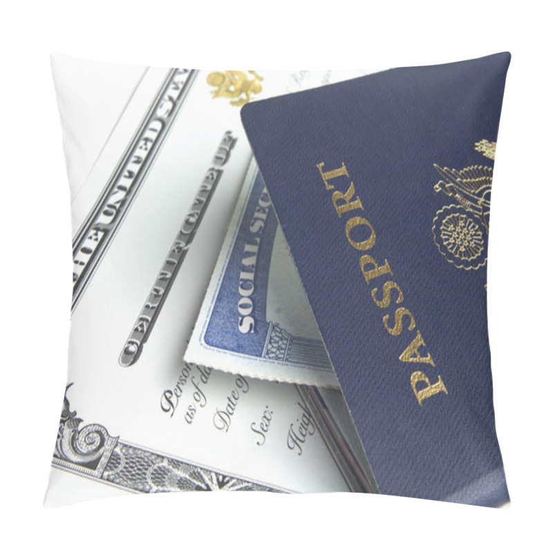 Personality  Passport And Documents Pillow Covers