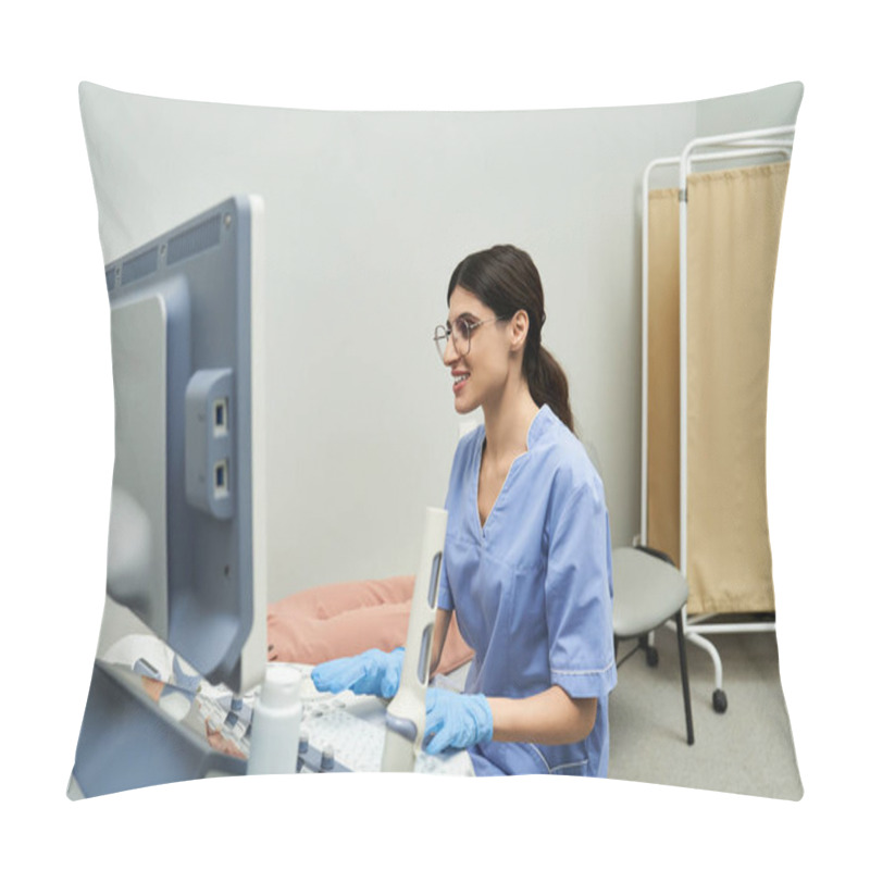 Personality  A Gynecologist Interacts With A Patient, Providing Professional Care And Health Diagnostics. Pillow Covers