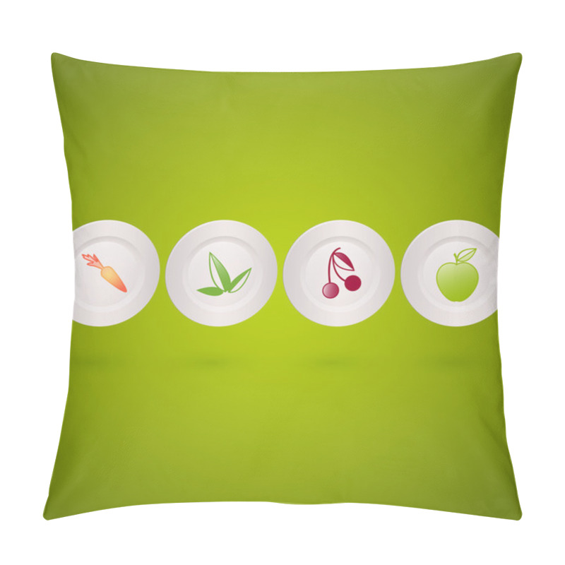 Personality  Vector Set Of Icon With Vegetables And Fruits. Pillow Covers