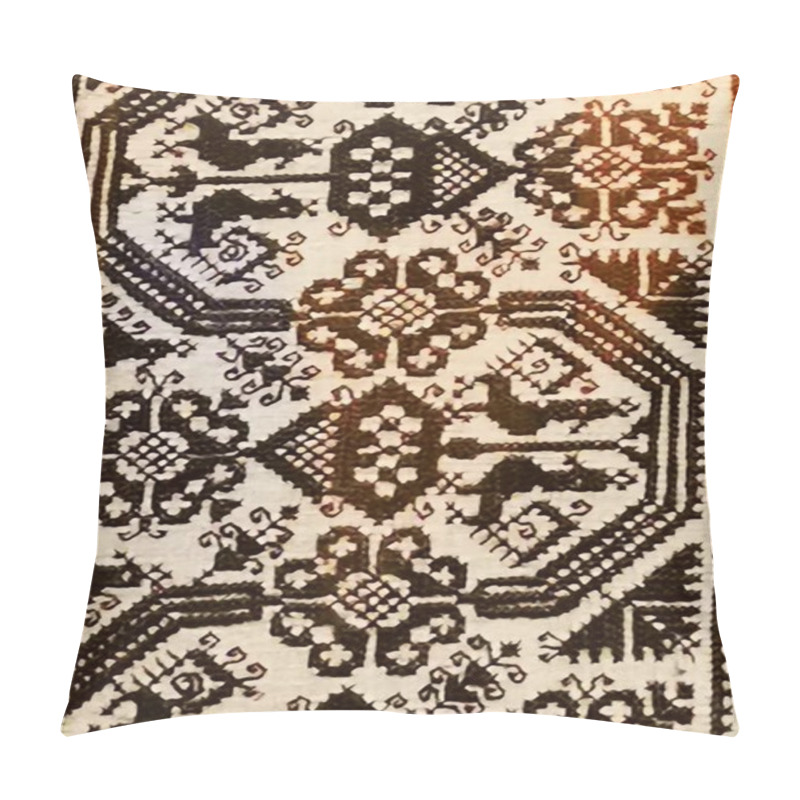 Personality  A Detailed Textile Design Showcases Elaborate Black And White Patterns, Featuring Geometric Shapes And Floral Elements, Reflecting Traditional Craftsmanship And Artistry. Pillow Covers