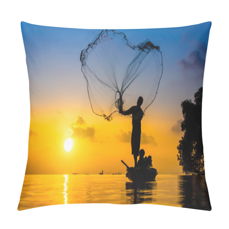 Personality  Casting A Silhouette At Sunset Pillow Covers