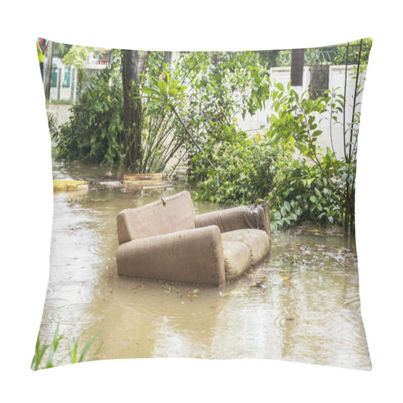 Personality  Sofa Carried Away Flood Stream In Jakarta City Pillow Covers